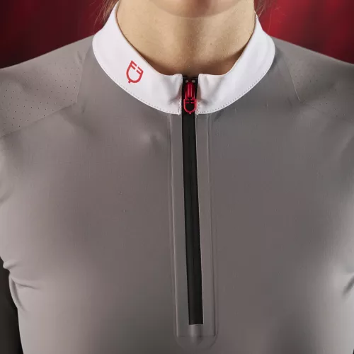 Equestro Ridertech hosszú ujjú női versenying  - szürke, L
