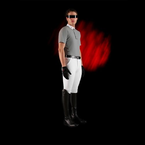 Equestro Ridertechnology férfi versenypóló rövid ujjú, gombos