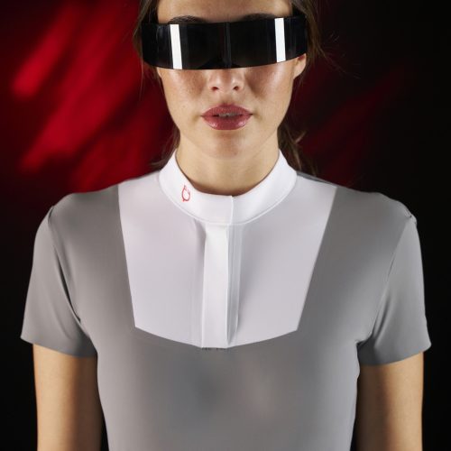 Equestro Ridertechnology női verseny póló rövid ujjú és gombos