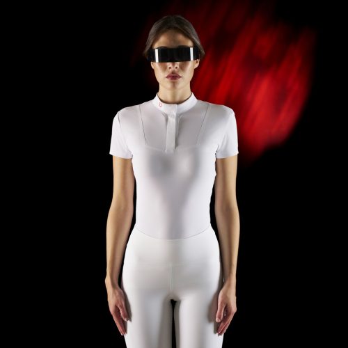 Equestro Ridertechnology női verseny póló rövid ujjú és gombos