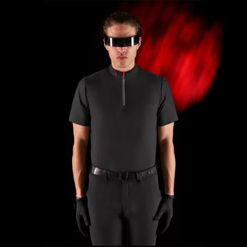 Equestro Ridertechnology férfi edzőpóló rövid ujjakkal és cipzárral