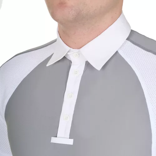 Férfi slim fit verseny póló négy gombbal