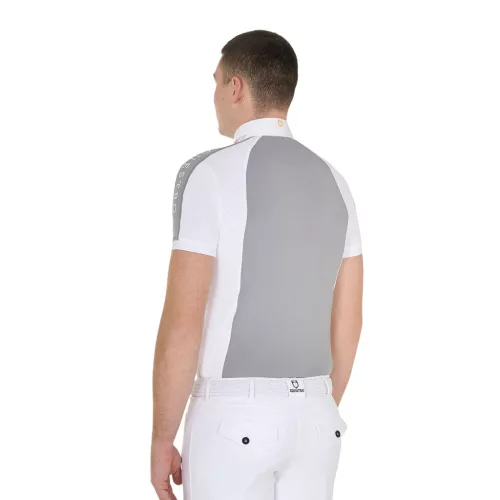 Férfi slim fit verseny polo ing négy gombbal