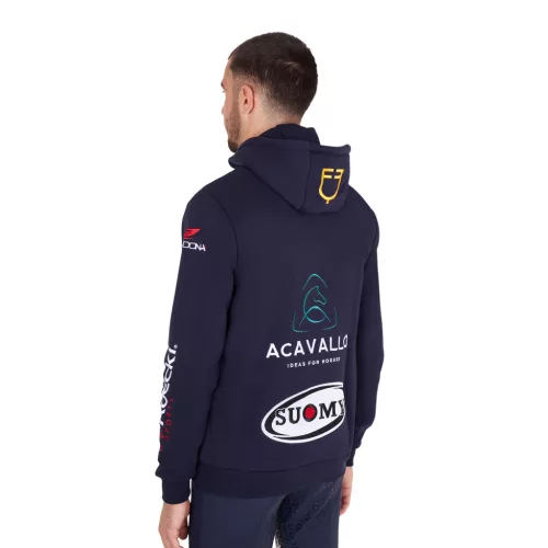 Equestro Férfi pulóver több logóval a kapucniban