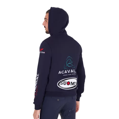 Equestro Férfi pulóver több logóval a kapucniban