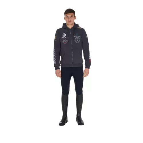 Equestro Férfi kapucnis pulóver több logóval