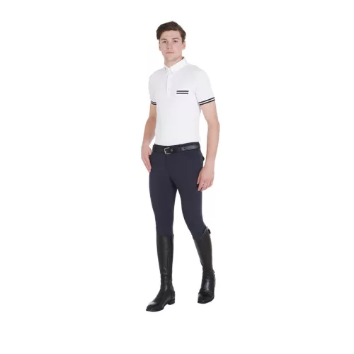 Férfi slim fit tapadó lovaglónadrág logóval