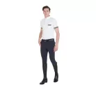 Férfi slim fit tapadó lovaglónadrág logóval