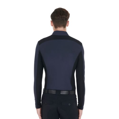 Equestro Férfi slim fit hosszú ujjú edzőpóló