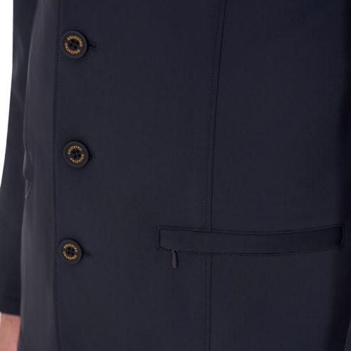 Férfi versenyzakó kontrasztos hímzett logóval