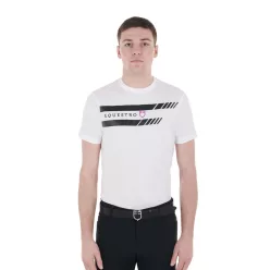   Equestro Férfi slim fit póló lila logóval és fekete részletekkel