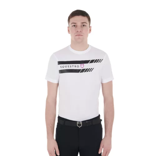 Equestro Férfi slim fit póló lila logóval és fekete részletekkel