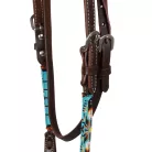 NAVAJO SKY BEADED OILED WESTERN BRIDLE