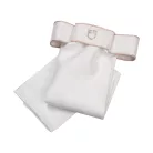 Díszes plastron strasszkő logóval, one size, fehér/fehér