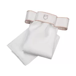   Díszes plastron strasszkő logóval, one size, fehér/fehér