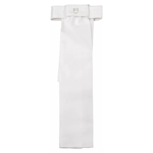 Díszes plastron strasszkő logóval, one size, fehér/fehér
