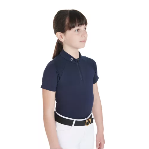 Equestro Gyerekeknek szánt slim fit edzőpóló, magas teljesítmény