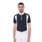 Férfi slim fit póló technikai anyagból, pipával