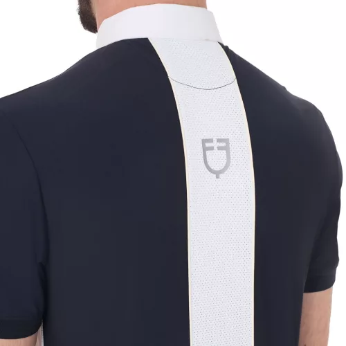 Férfi slim fit póló technikai anyagból, pipával