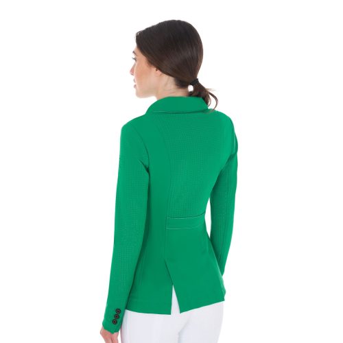 Női versenyzakó, három gombos, perforált anyagból