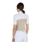 Női slim fit póló technikai anyagból és hálós betéttel