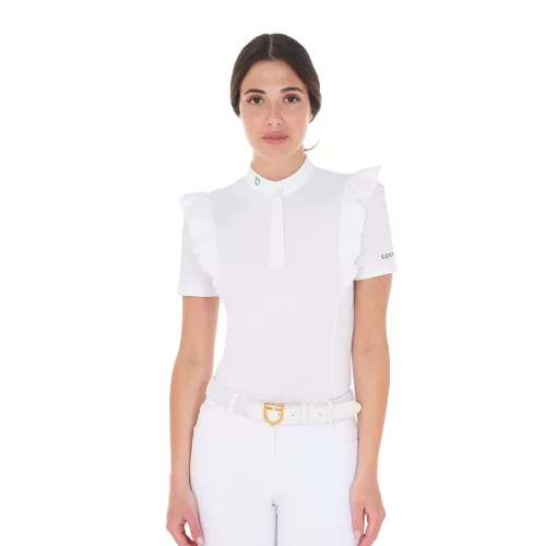 Női slim fit versenypóló fodrokkal