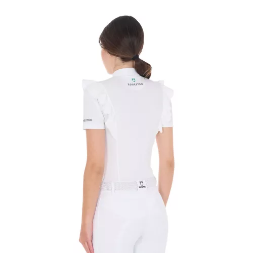 Női slim fit versenypóló fodrokkal