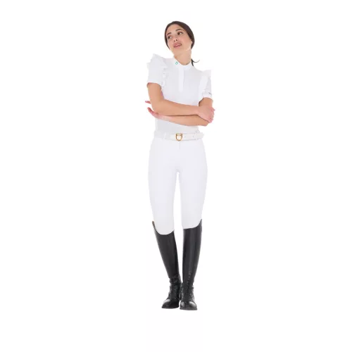 Női slim fit versenypóló fodrokkal