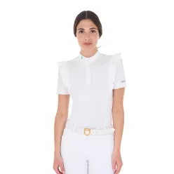 Női slim fit versenypóló fodrokkal