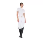Női slim fit zipzáras versenypóló perforált anyagból