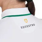 Equestro Női slim fit edzőpóló cipzárral és mellkasi logóval