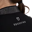 Equestro Női slim fit edzőpóló, cipzárral és strassz gallérral
