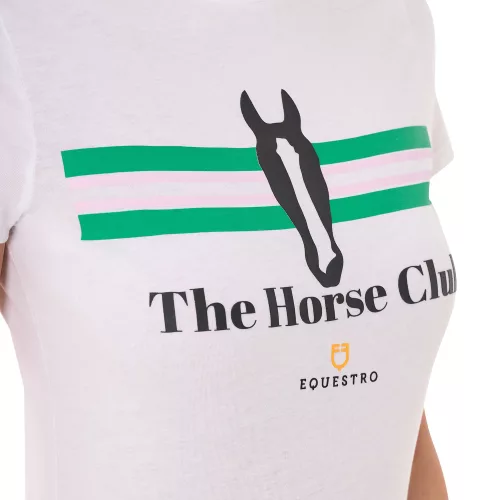 Equestro Női Csíkos Lovas Klub Pamut Póló