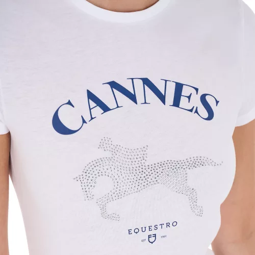 Equestro Női Cannes pamut póló strasszokkal