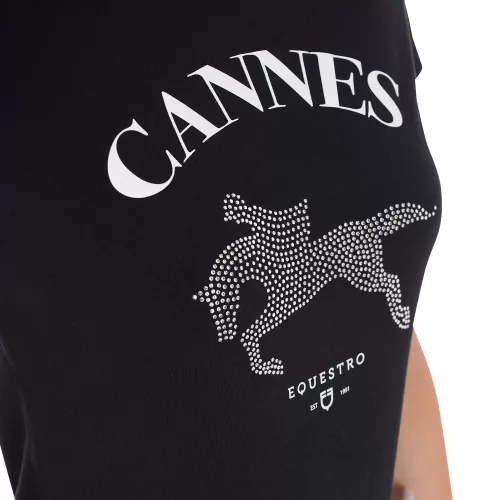 Equestro Női Cannes pamut póló strasszokkal