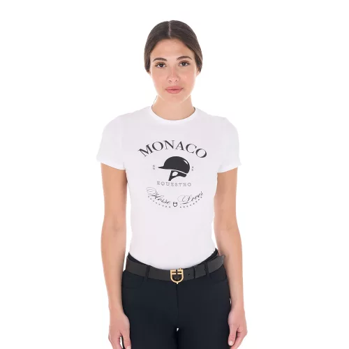 Equestro Női Monaco pamut póló strasszokkal