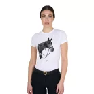 Equestro Női Készen Állok a Bulira Pamut Póló Strasszokkal