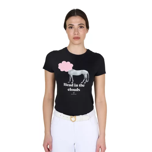 Equestro Női "Head In the Clouds" pamut póló