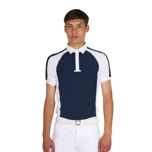 Férfi slim fit versenypóló négy gombbal