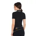 Equestro Női slim fit edzőpóló zipzárral és logóval