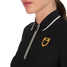 Equestro Női slim fit edzőpóló zipzárral és logóval