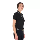 Equestro Női slim fit edzőpóló zipzárral és logóval