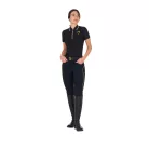 Equestro Női slim fit edzőpóló zipzárral és logóval