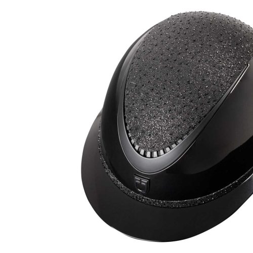 Equestro Wide Visior Rhinestones Homologation kobak - fekete, 55-57 cm