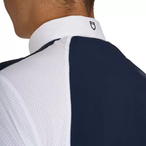 Férfi slim fit versenypóló négy gombbal