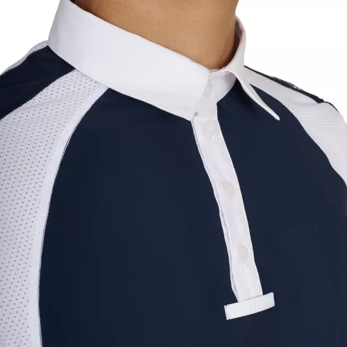 Férfi slim fit versenypóló négy gombbal