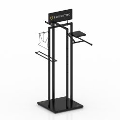 Fekete acél ló és lovas kiállító L600/W600/H1810 mm