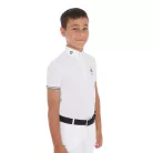 Fiú négy gombos versenypóló Equestro X FISE