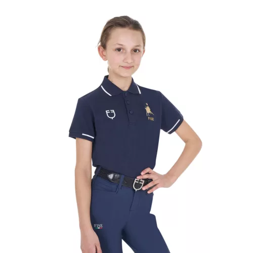 Equestro Gyerek unisex polo póló technikai anyagból Equestro X FISE