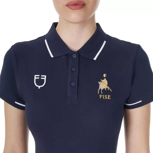 Női három gombos edzőpóló Equestro X FISE